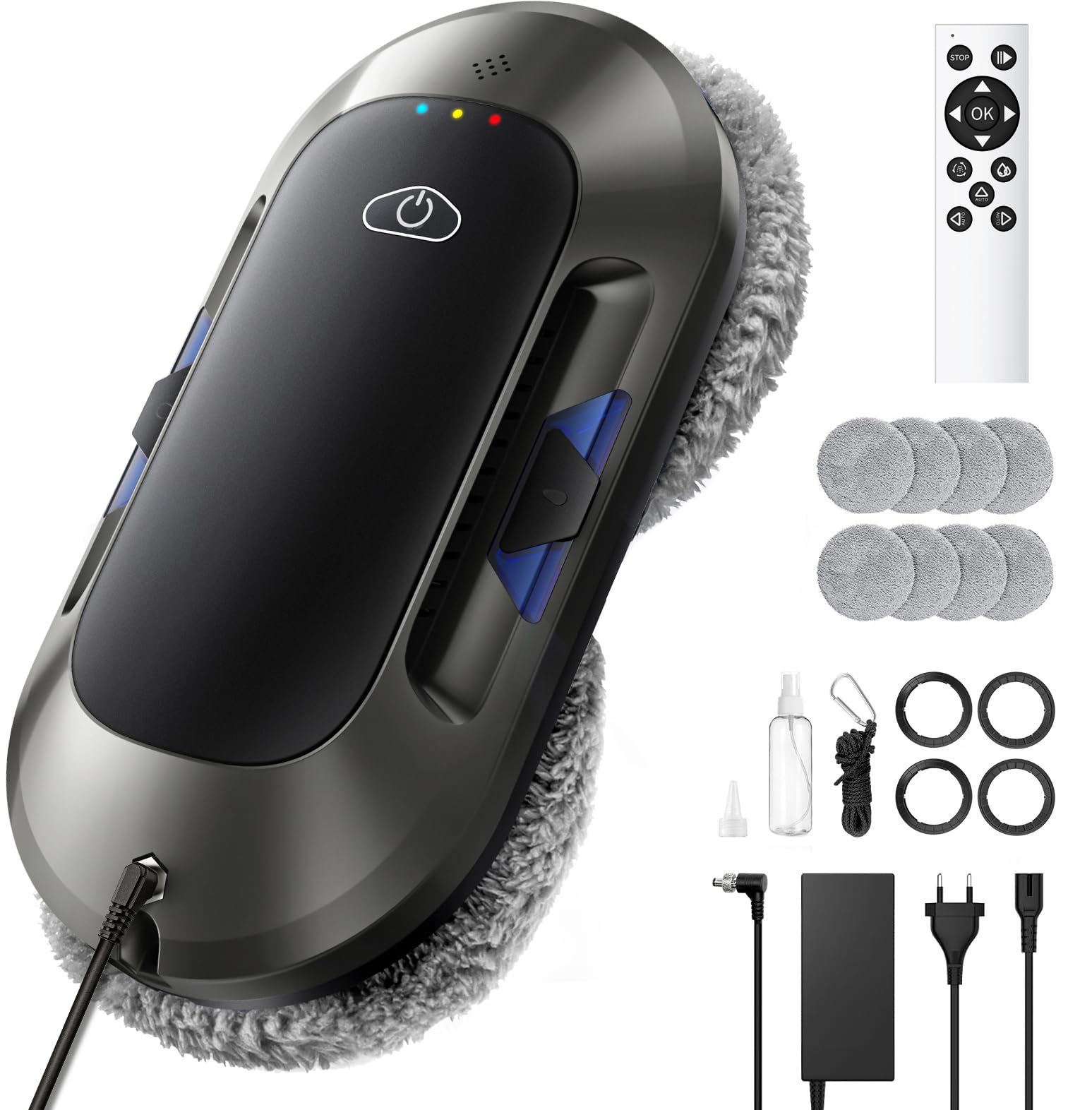 W23D Robot limpiacristales con Función de pulverización, Succión Turbo de 6500 Pa, Tecnología de Limpieza en Espiral, 3 Modos de Limpieza y navegación Inteligente para una Limpieza eficaz de Ventanas