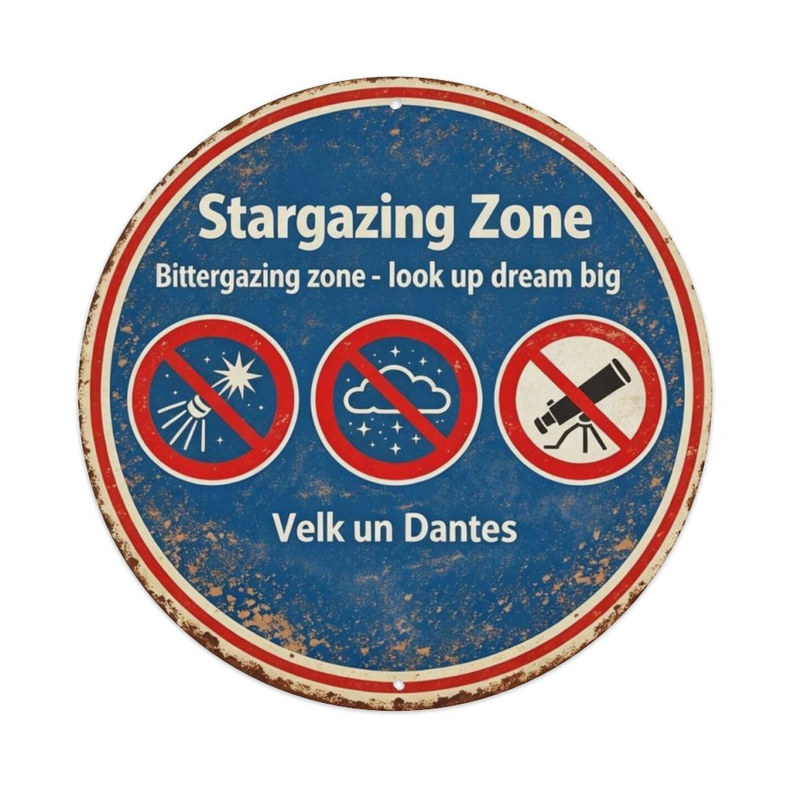 Stargazing Zone Metal Tin Sign Plaque