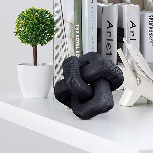 Miniatura 5 de Nudo de madera negro bohemio decoración tallada a mano nudo negro mesa auxiliar decoración adecuada para el hogar moderno, dormitorio, sala de