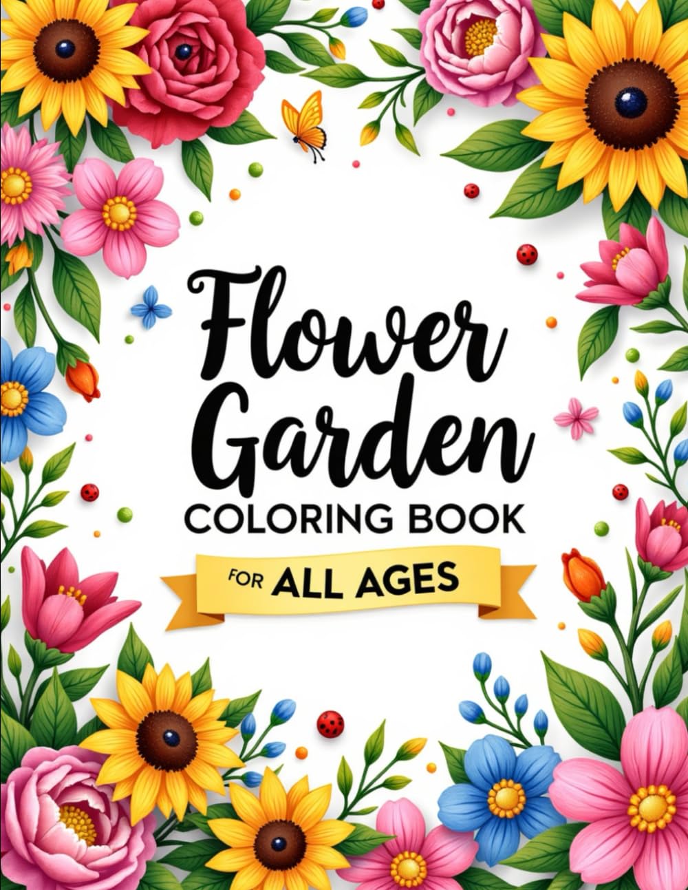 Flower Garden Coloring Book for All Ages