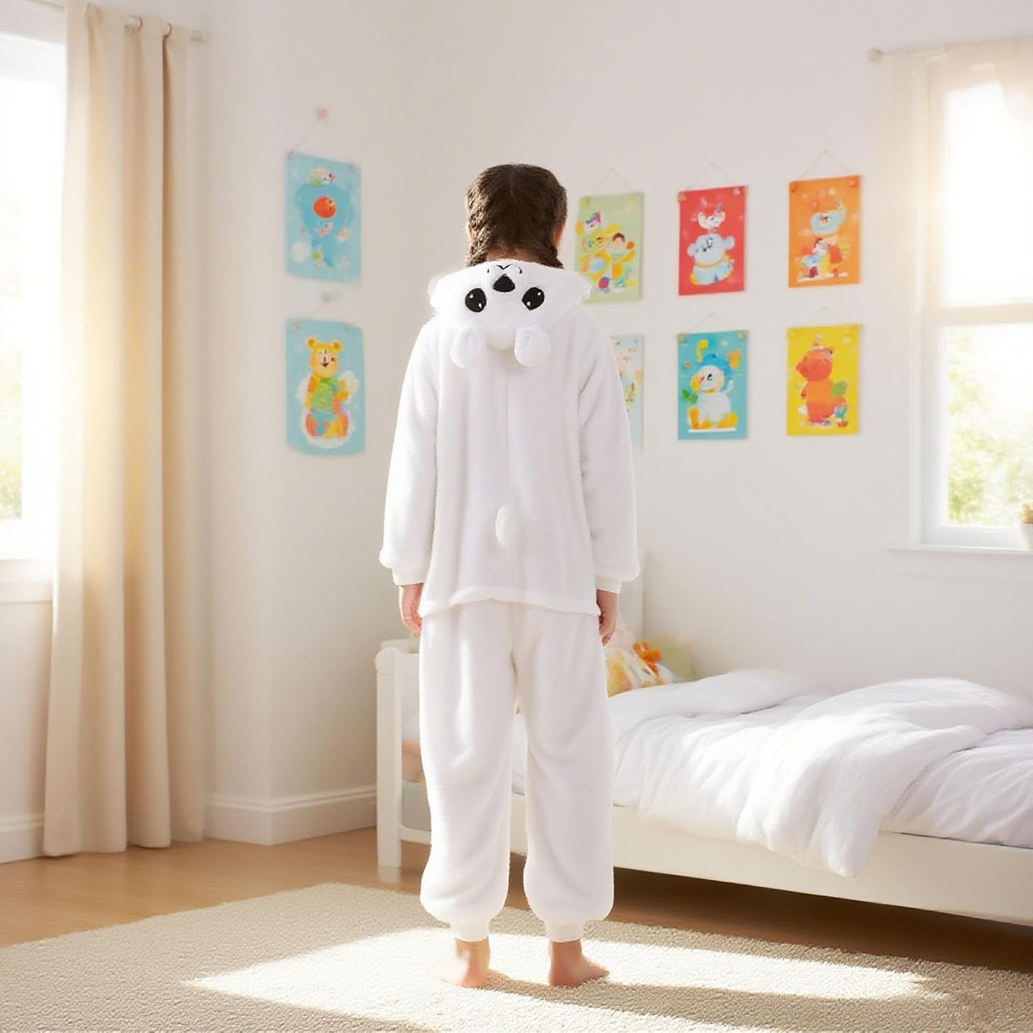 Animal Onesie Costume for Kids Halloween Costumes for Girls Boys Cosplay Outfit Polar Bear - Image 3