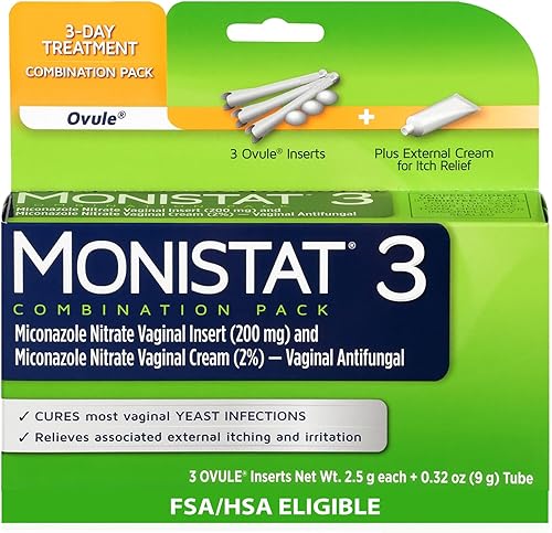 Miniatura 9 de Monistat 3 Tratamiento Vaginal Antifúngico 3 días de tratamiento paquete combinado 443005A2C paquete combinación cura y picazón supositorios Blanco