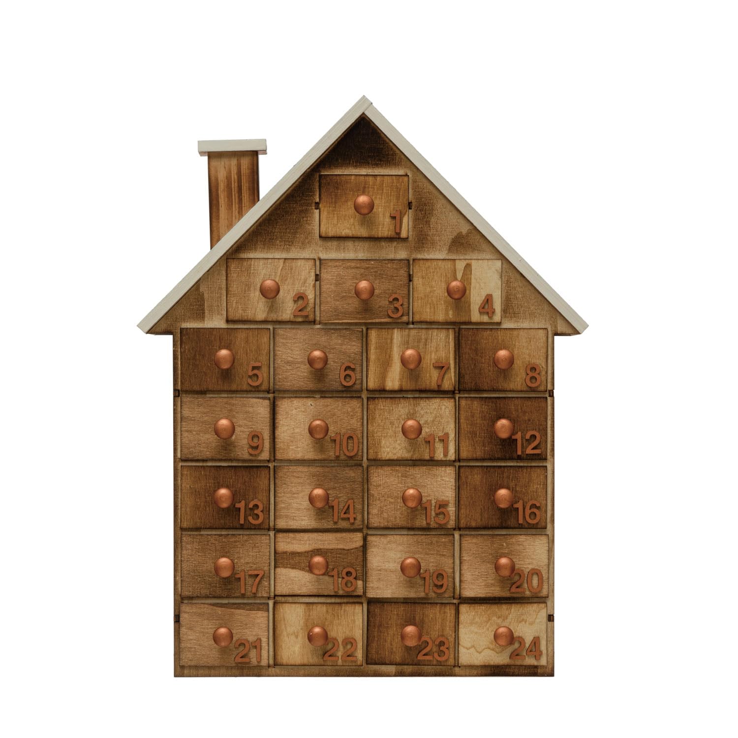 Amazon.com: Creative Co-Op Wood House Advent Calendar, Natural and White :  Home & Kitchen