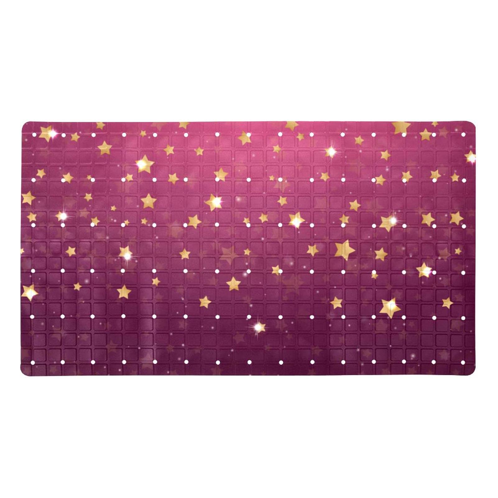 Tapis de bain rose 40 x 70 cm avec trous de drainage pour baignoire sans glisse