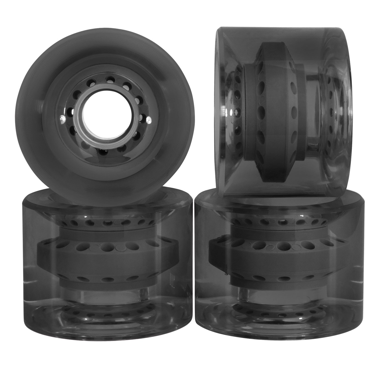 Cal 760mm 83A Cruiser Skateboard Wheels Set (Clear Black)