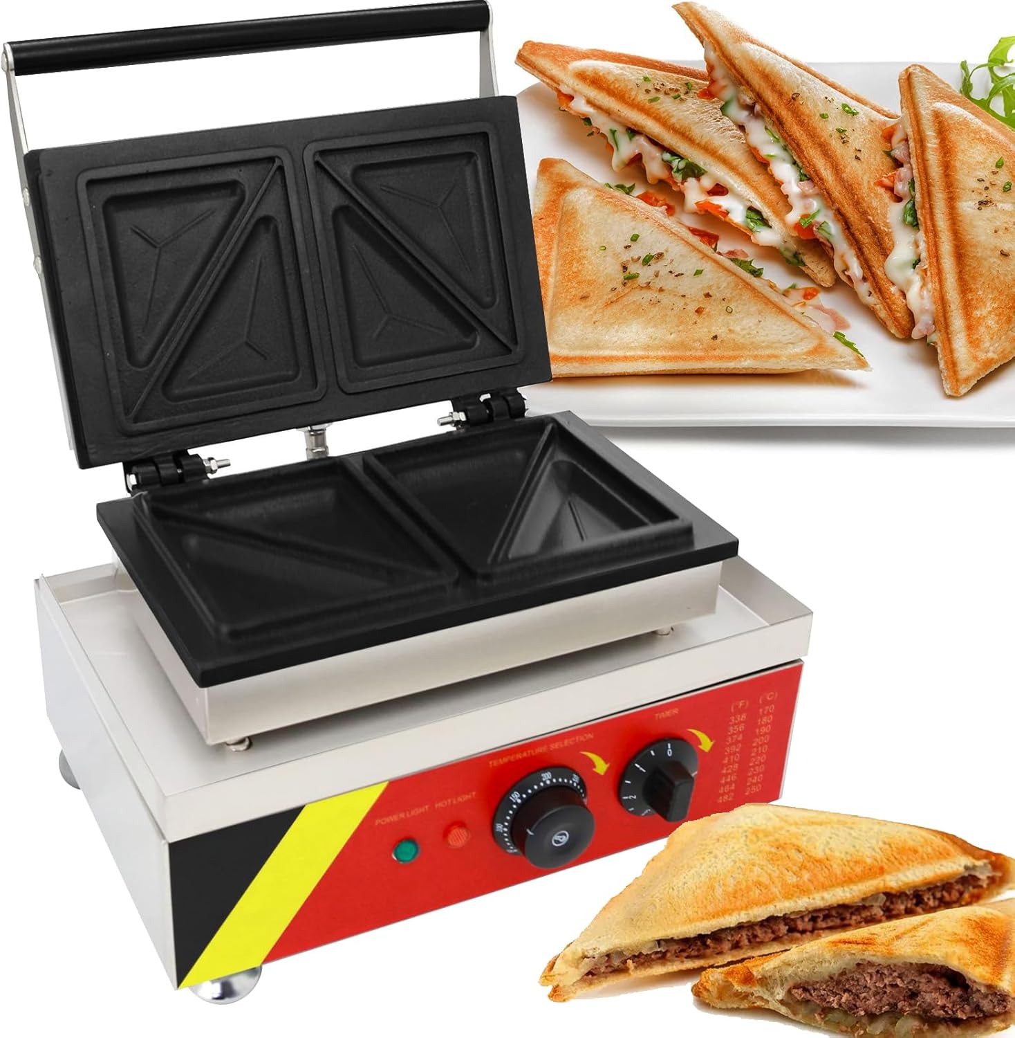 Commercial Gelato Panini Press Electric Tapioca Pearls Sandwich Toast Maker Ice Cream Bread Machine for Bakeries Snack Bars Restaurant,1500W, 110V