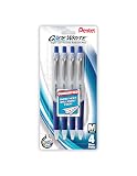 Pentel Pens, GlideWrite Ballpoint Pen with TechniFLO Ink - 4 pack of BLUE Ink Pens 1.0mm with Retractable Barrel Design - Easy Grip & Smooth Writing, Metal Tip, Medium point pen.blue and black i – view 1