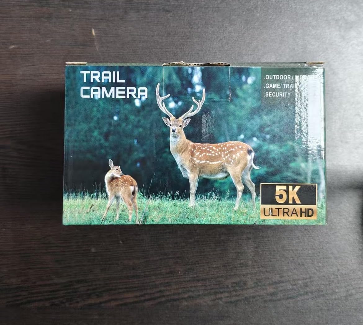 Wildkamera 5K 60MP mit WLAN & Handyübertragung APP, 120° Weitwinkel Jagdkamera mit 0,2s Auslösezeit, IP66 Wasserdicht, 4MP Video, Wildtierkamera mit 32GB Speicherkarte und Infrarot-LEDs ohne Glühen