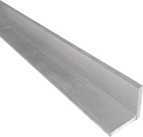 Ángulo de aluminio 6061 de 3/4" x 3/4", 24 pulgadas de longitud, T6511 Molino Stock, 1/8" de grosor