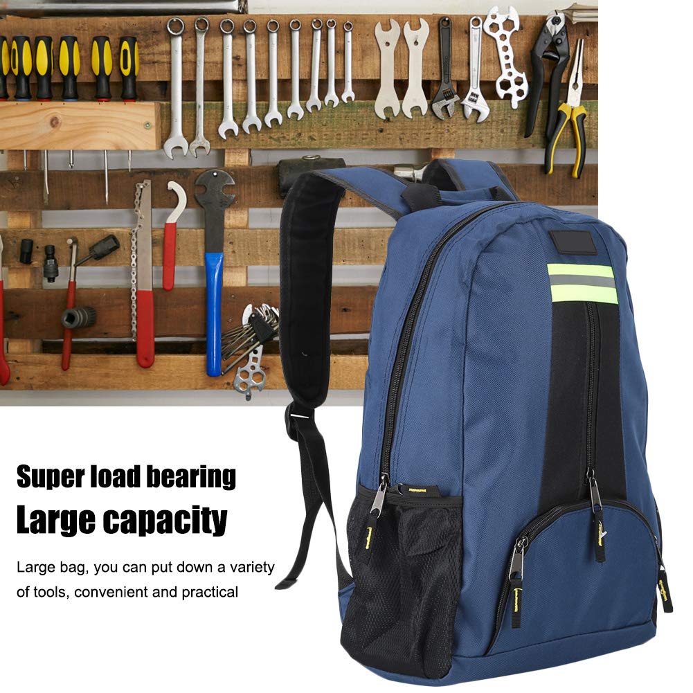 Bolsa de Herramientas de Doble Hombro Mochila de Almacenamiento de Herramientas de Reparación de Tela Oxford para Plomero, Electricista, Administrador con Diseño de