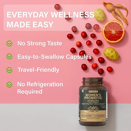 Miniatura 4 de Probióticos para mujeres  Probióticos para mujeres para digestivo, vaginal, salud urinaria y equilibrio del pH  100 mil millones de UFC, 11 cepas