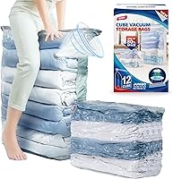 Vista 16 de TAILI 8 Pack Vacuum Storage Bags, Cube Combo Space Saver Bags (3 Jumbo +5 Medium), Vacuum Seal Bags for Clothing, Bedding, Comforters, Blankets