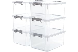 Citylife 6 Packs 72 Qt Storage Bins with Lids: Effective Garage, Closet, and Kitchen Organization