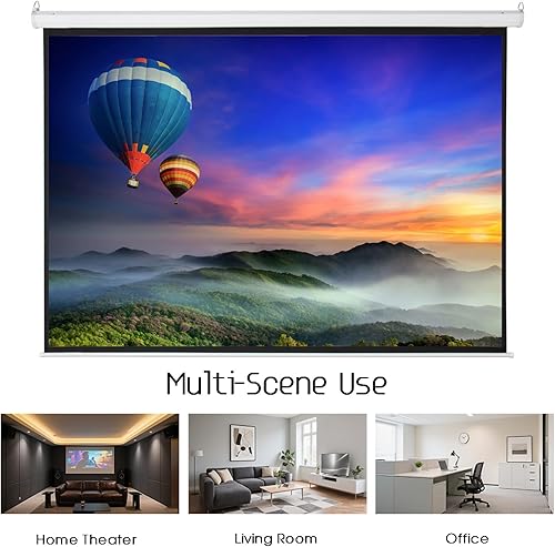 Miniatura 2 de Pantalla de proyector manual desplegable de 100 pulgadas, ligera, 43, con bloqueo automático, pantalla de proyección portátil para cine en casa,