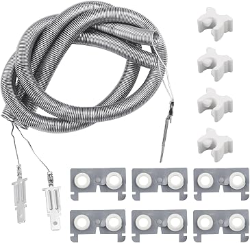 WE11M23 WE11X10007 Dryer Heating Element Kit with 2 Coils 6 Ceramic Insulators 4 Coil Support, Compatiable with G-E Hot-point Dryer Replaces AP2620171 AH265605 824395 EA265605 PS265605