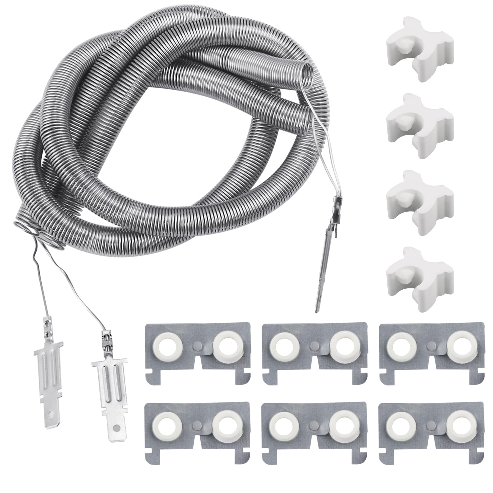 WE11M23 WE11X10007 Dryer Heating Element Kit with 2 Coils 6 Ceramic Insulators 4 Coil Support, Compatiable with G-E Hot-point Dryer Replaces AP2620171 AH265605 824395 EA265605 PS265605