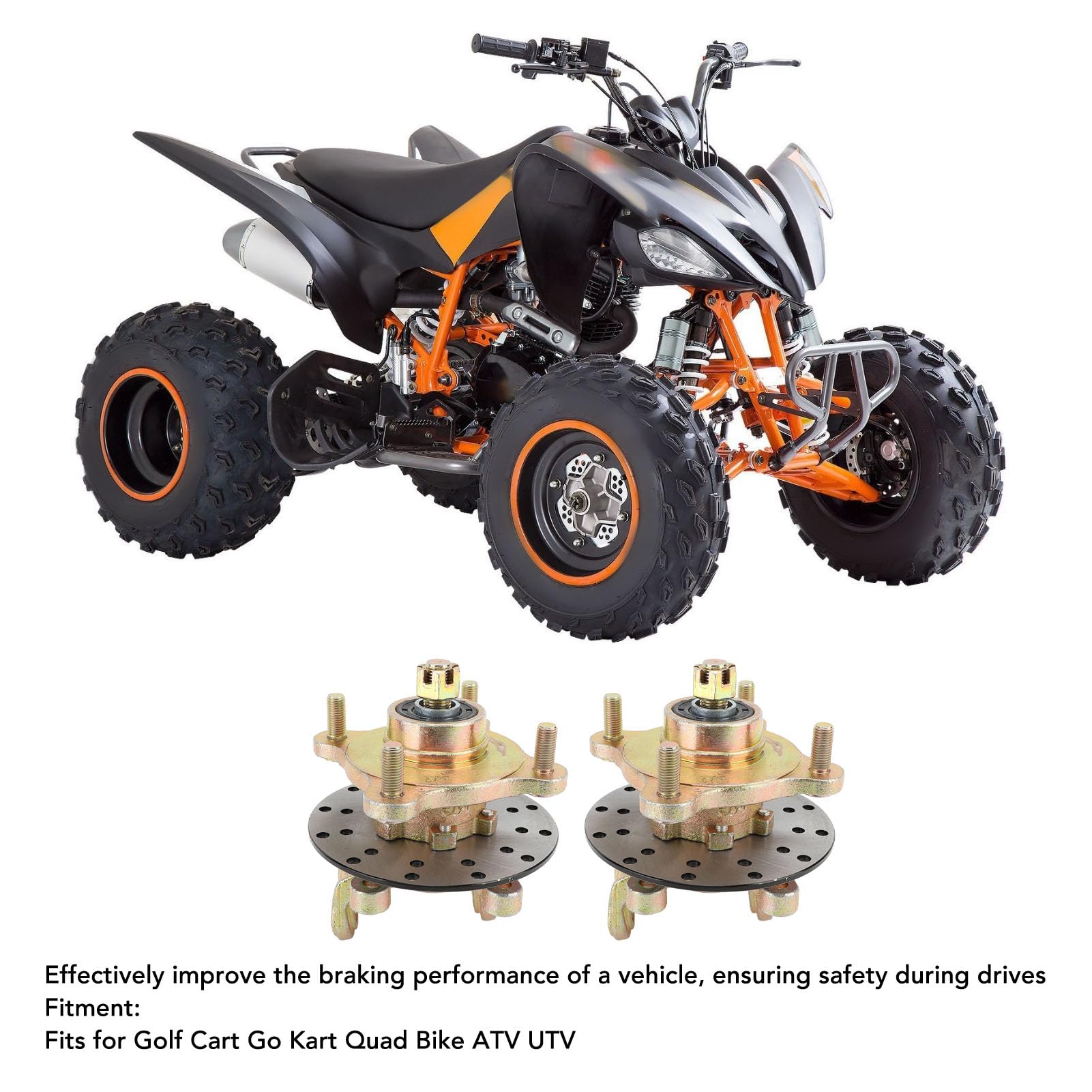 Mandrini Dell'articolazione dello Sterzo, Flangia del Mozzo Dell'asse della Ruota Mandrini dello Sterzo Mozzi delle Ruote Disco Freno per Carrello da Go Kart Quad ATV UTV