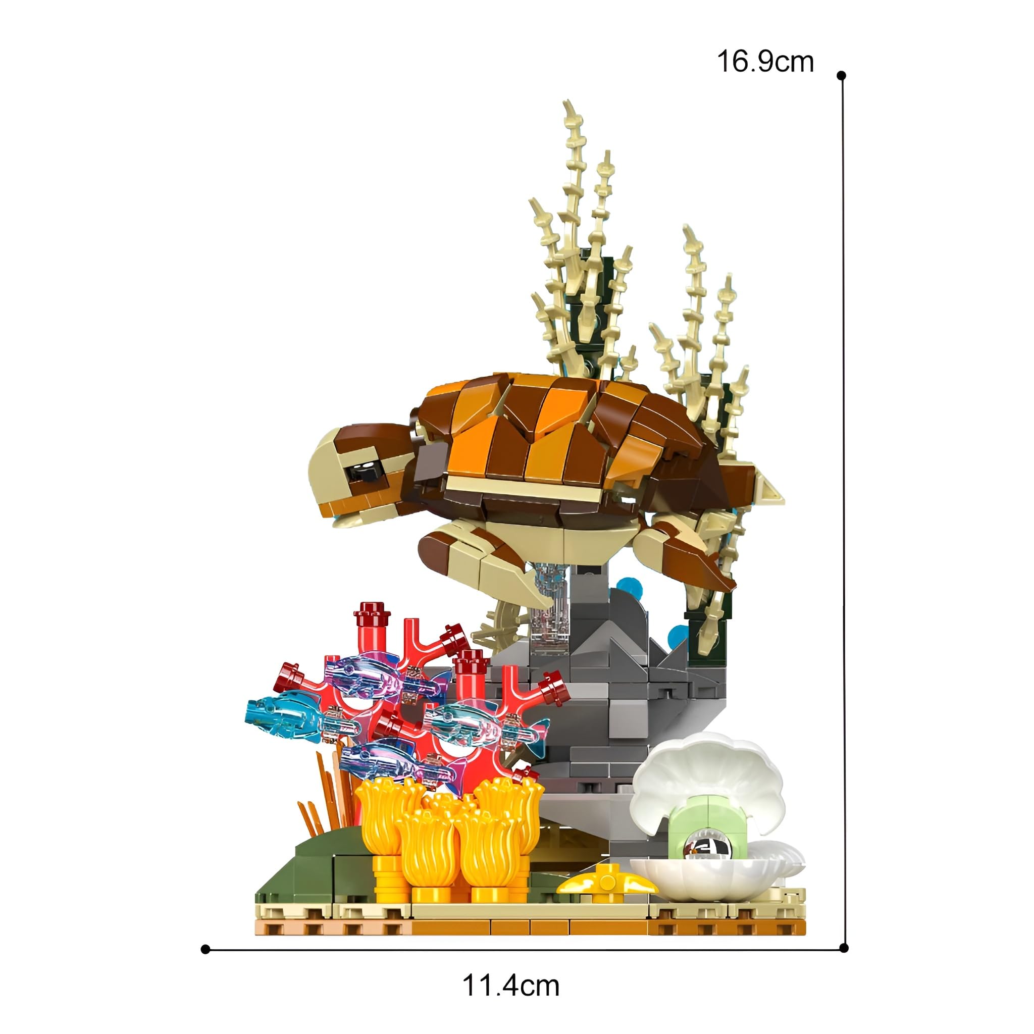 MirthMakers Sea Turtle Building Block Set, 410PCS Ocean Animal Bricks Kit, Deep Sea Life, Fantastic Nature Scene Model - Image 4