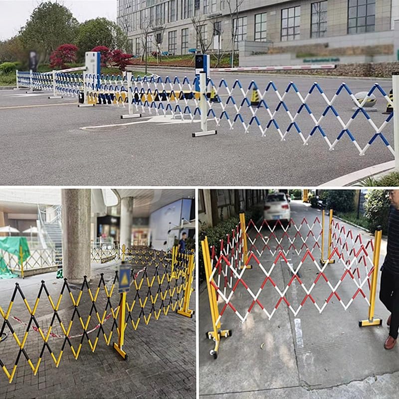 Rozszerzalna le Bcade - przemysłowa chowana brama drogowa z kółkami, elastyczne bezpieczne ogrodzenie podjazdowe do terenów zewnętrznych i szkół, niebieska, 9,9 cm x 24,9 cm / 1,2x