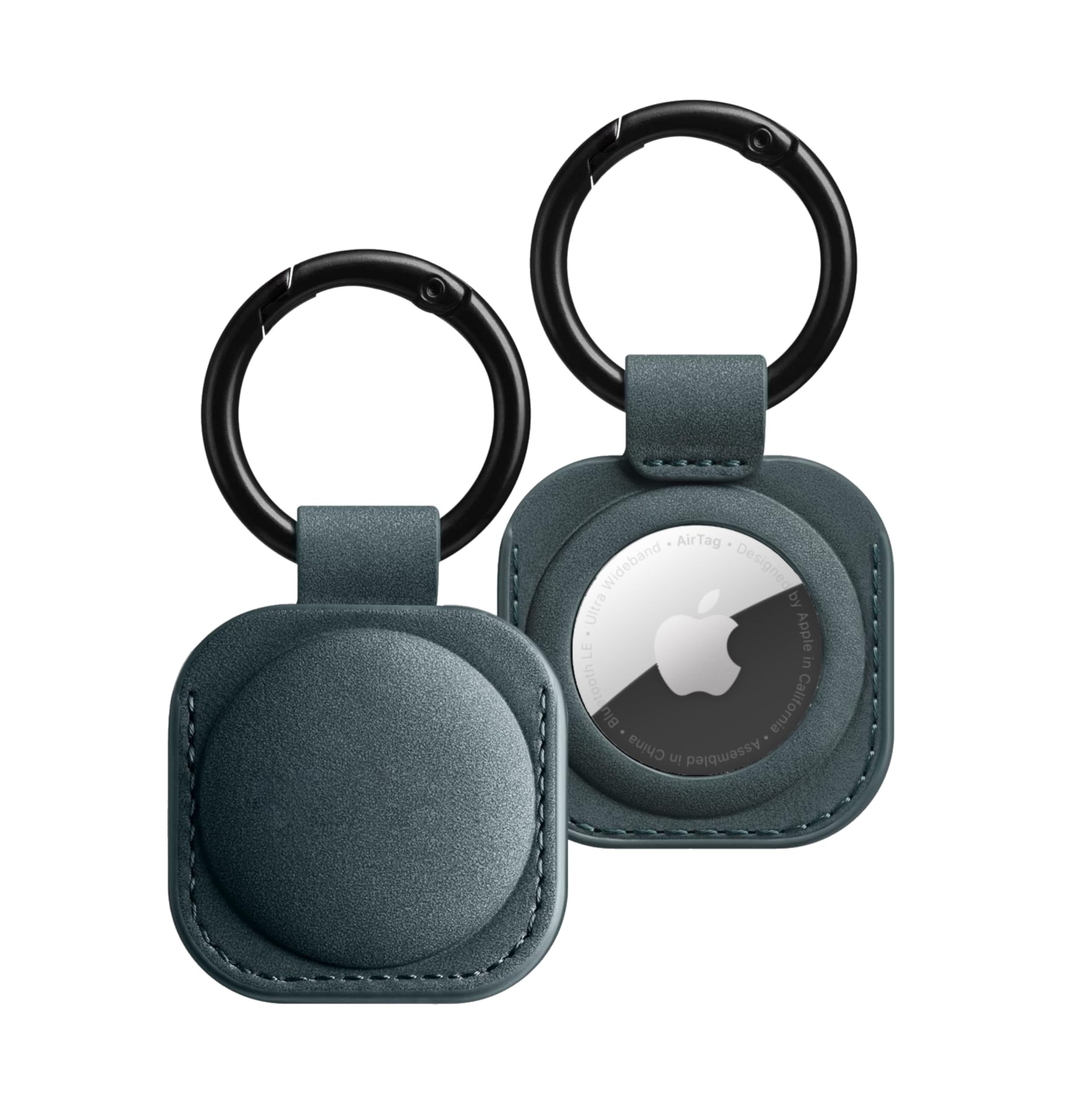 KRZNA Airtag Leather Case Holder Keychain Protector for Pet Collars Keys Bags Luggage, Scratch Resistant, Soft Touch Compatible with Apple Airtag [4 Colour Options] (Blue)-image-10