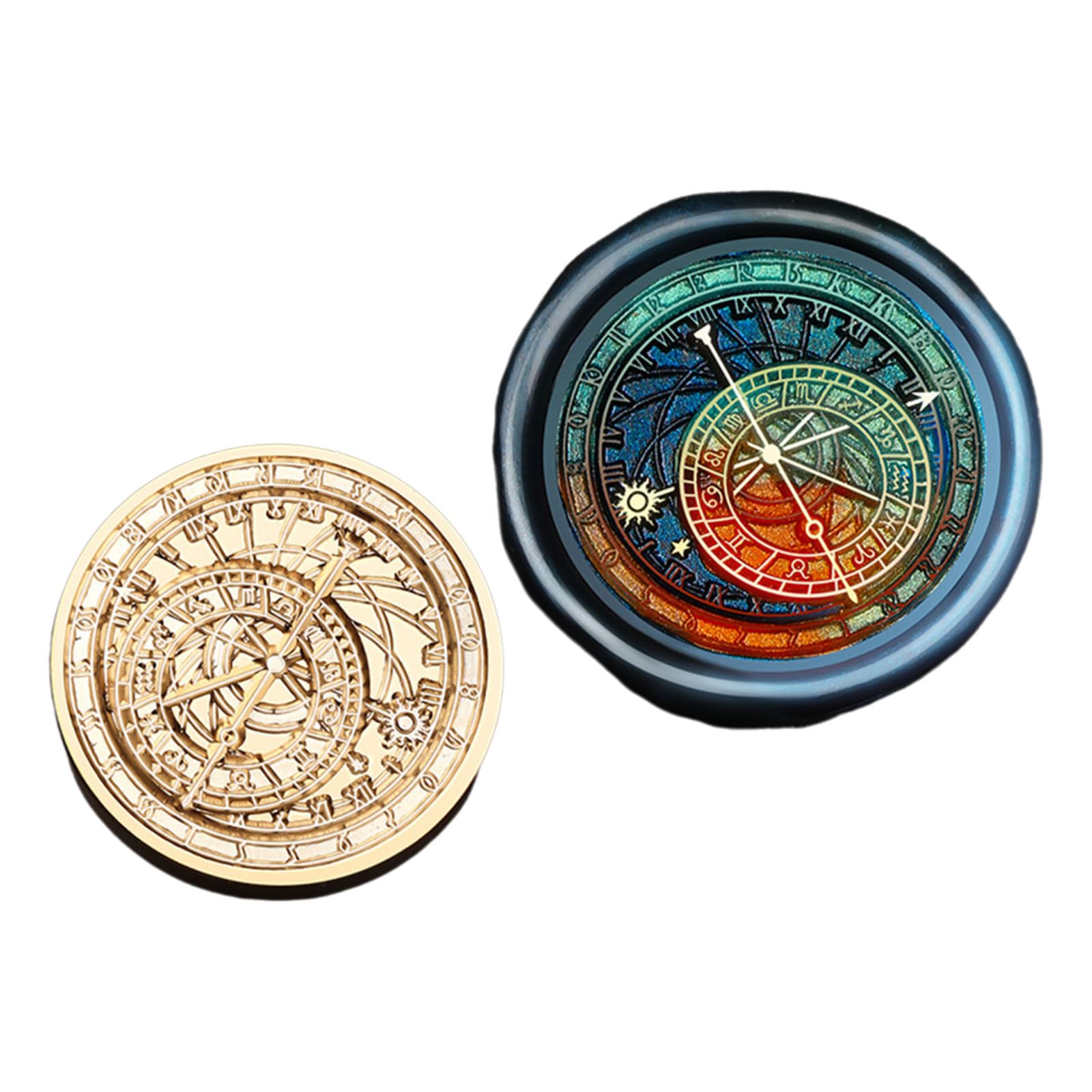 NEWFT Astronomical Series Waxed Seal Stamp Compasses Sealing Waxed Stamp for Invitation Envelopes Cards Letter Decoration Seal Astronomical Series Sealing