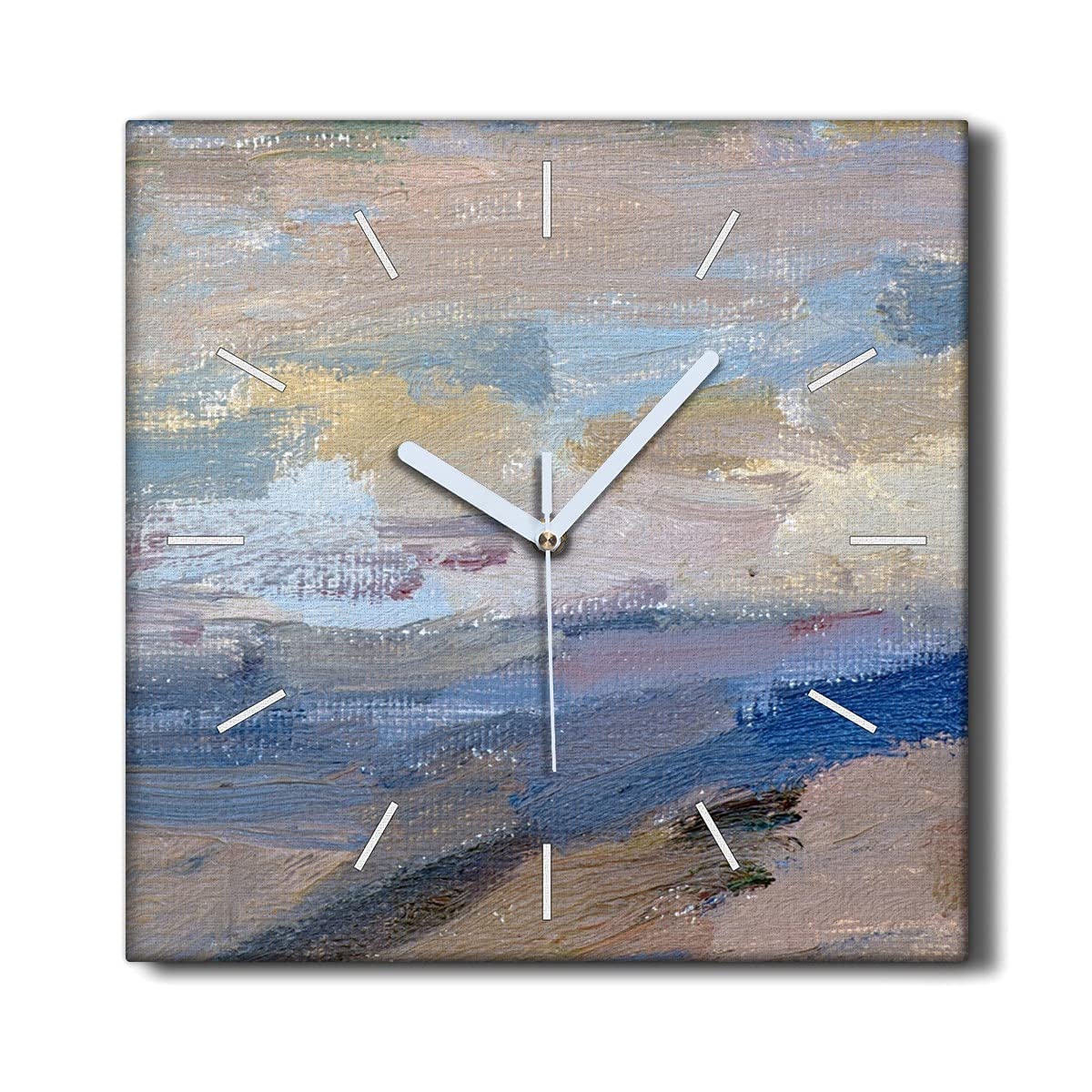 Horloge Murale sans tic-tac Coloray Toile 30x30cm Salon Décoration Calme
