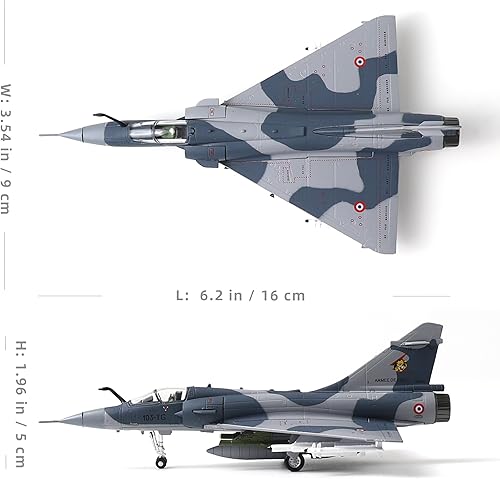 Miniatura 2 de Dassault Mirage 2000 1100 - Kits de modelo de avión de metal con soporte de combate de la fuerza aérea francesa de aleación fundida a troquel modelo