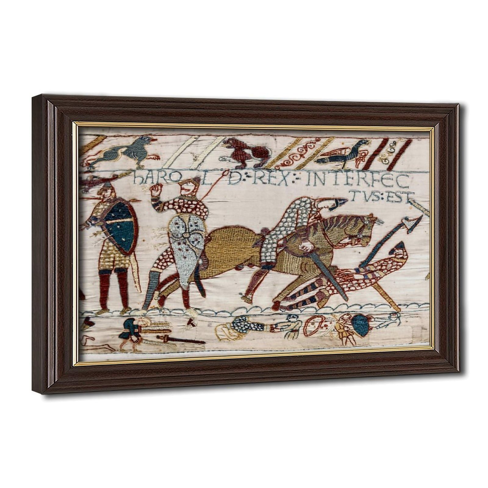 WCYB Bayeux Tapestry - Battle of Hastings - The Death of Harold II 1070 Prints Posters Canvas Deco Paintings Wall Art For Office Living Room Hangable Frame