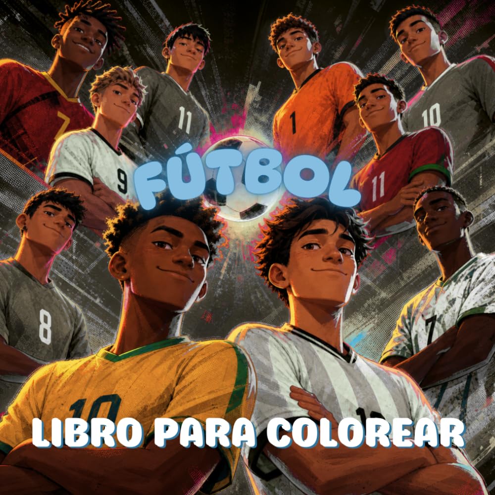 Fútbol: Un libro para colorear épico para adolescentes y adultos con momentos dinámicos del partido, ambiente de estadio, celebraciones de goles y pasión por el fútbol.