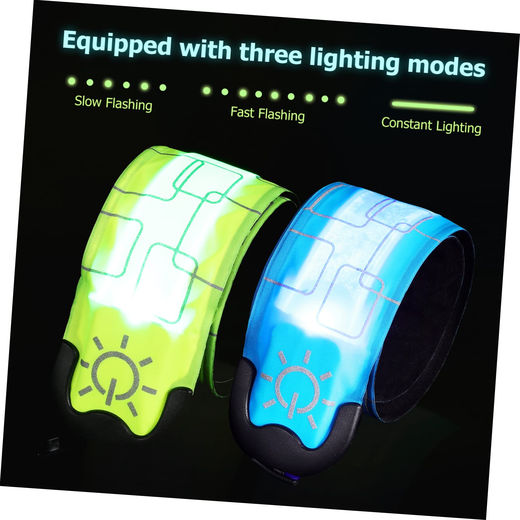 YARNOW Lot De 4 Bracelets Ronds Papa - Bracelets Lumineux À LED - Brassards Lumineux À LED - Bracelet Lumineux À LED pour Le Jogging - Bracelets LED - Brassard pour La Course À Pied -
