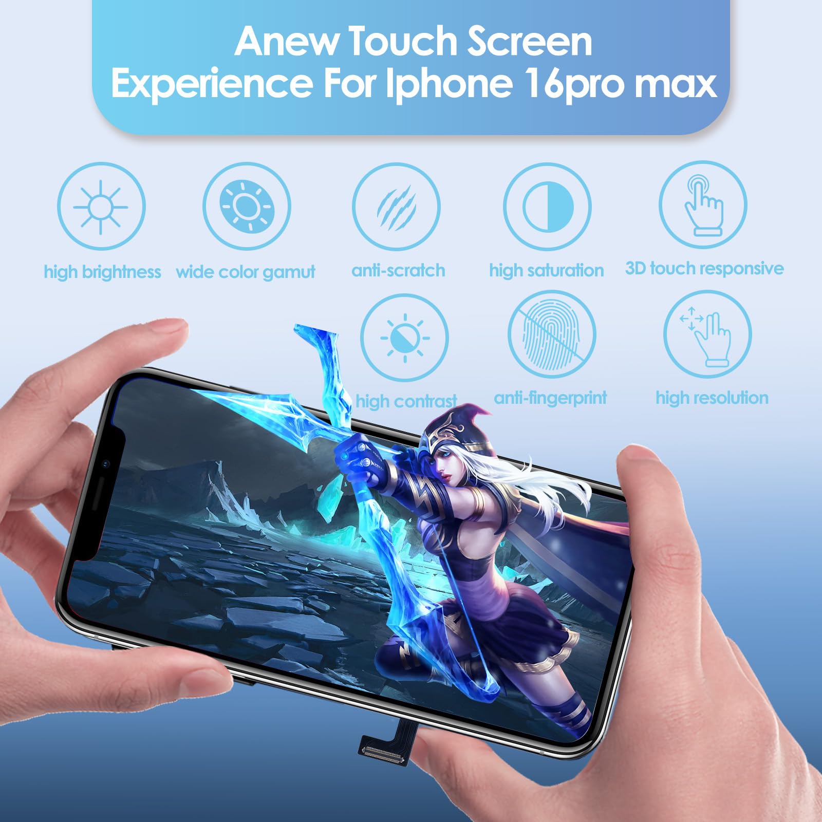 Amazon.co.jp: FNKJYND iPhone 16 Pro Max 画面交換 iPhone 16 promax