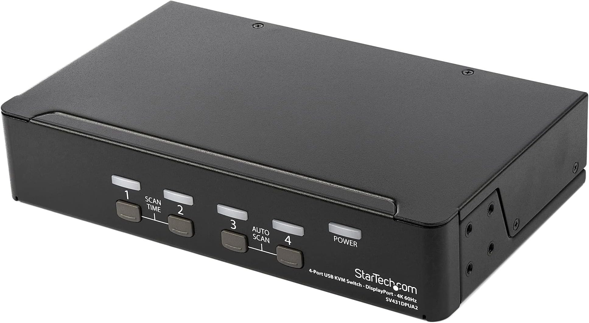 com 4 Port DisplayPort KVM Switch - 4K 60Hz - Single Display - Dual Port UHD DP 1.2 USB KVM Switch with Integrated USB 2.0 Hub & Audio - Dell, HP, Apple, Lenovo - TAA Compliant (SV431DPUA2)