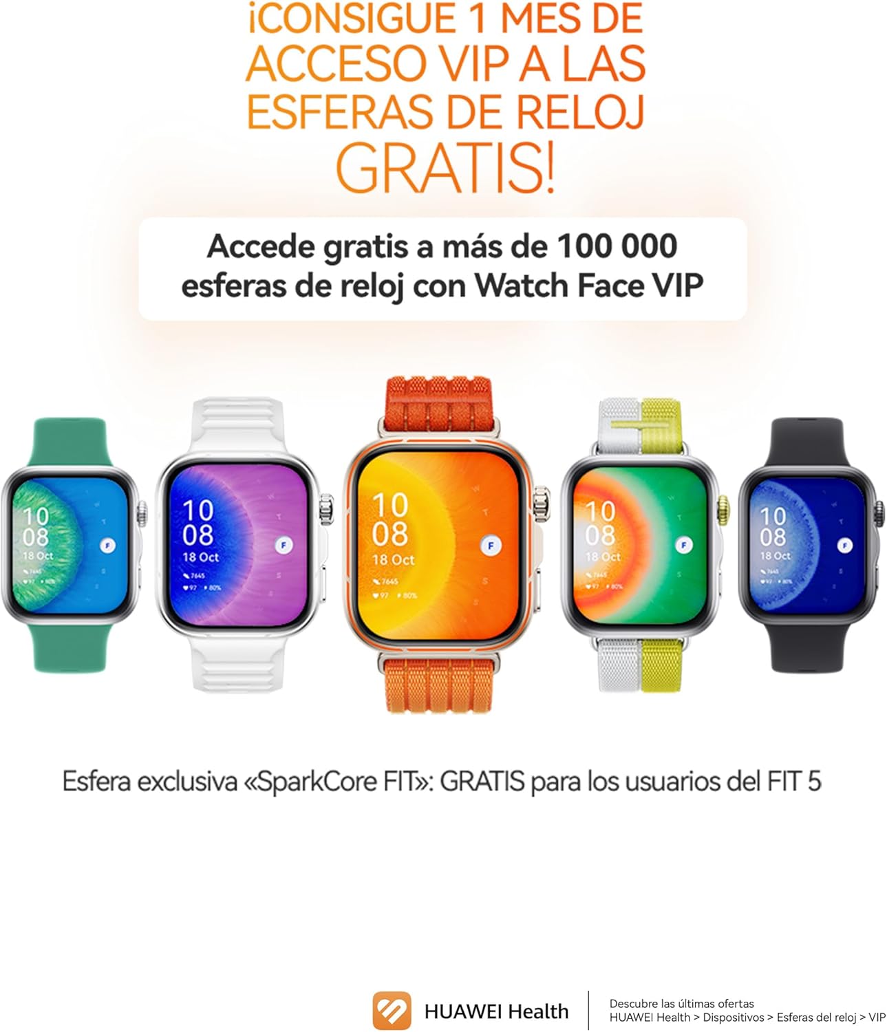 HUAWEI Watch FIT 5 Smartwatch Blanco+FreeBuds SE 4 Beige, GPS, 1,82″ Pantalla AMOLED, 2500 nits, Ultraligero, Pago NFC, 5ATM, hasta 10 Días Autonomía, Modos de Entrenamiento, Seguimiento de Salud 10