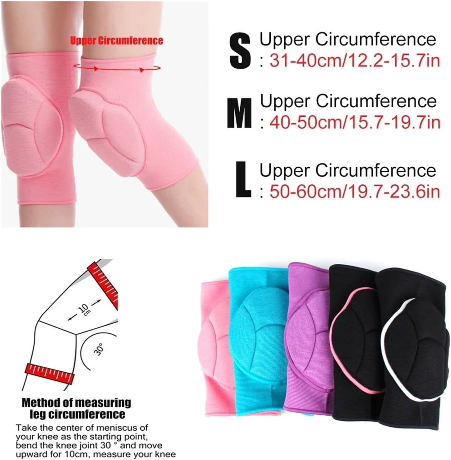 Knee Pads Thick Sponge Anti-Slip Collision Avoidance Knee Sleeve Football Jogging Wrestling Basketball Volleyball(Green,S)