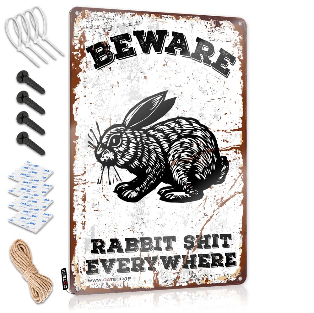 Vpguqarfr Colour Decoration Artwork Ready To Hang - Beware Rabbit Shit Everywhere Gift For Mechanic For Gamers(30X40cm)