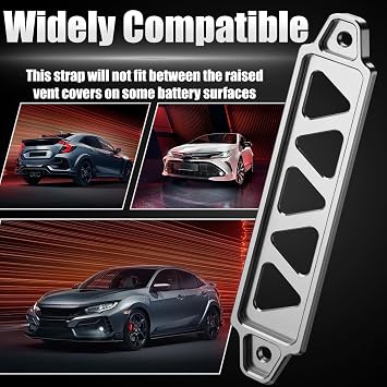 BFXM Aluminum Battery Hold Down, 8.5 Battery Tie Down with 10 J-Bolts Kit