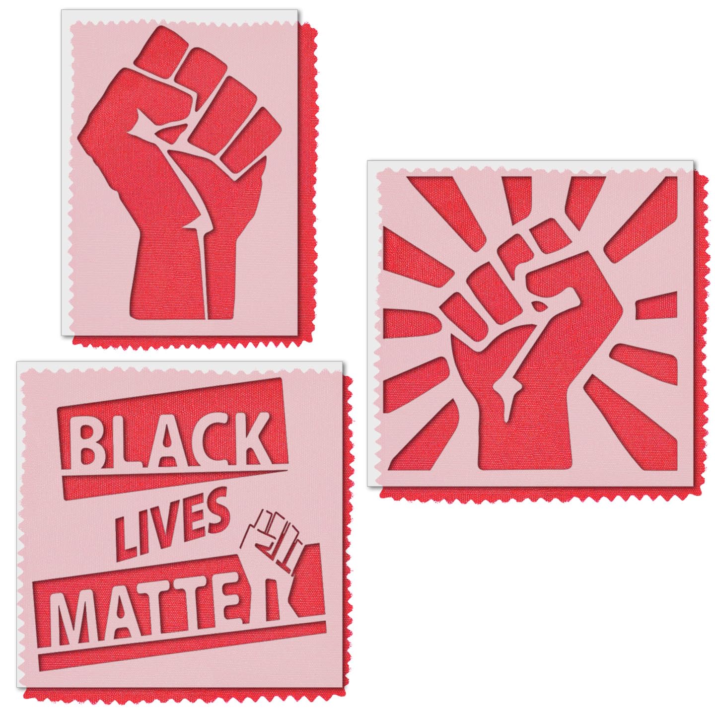 Stencil Stop BLM Fist Stencil Set 3-Piece - Black Lives Matter Stencils for Protest Signs, Activist Art & Social Justice - Durable 14 Mil Mylar Plastic for Racial Injustice, Equality & Empowerment