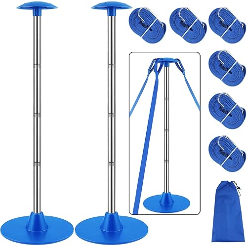 Boat Cover Support Poles 2 Pack, Stainless Steel Pole Boat Cover Support System with Webbing Strap, 4-Stage Extension Adjustable Height of 16”-59”, for Boat Covers Prevent Water from Accumulation