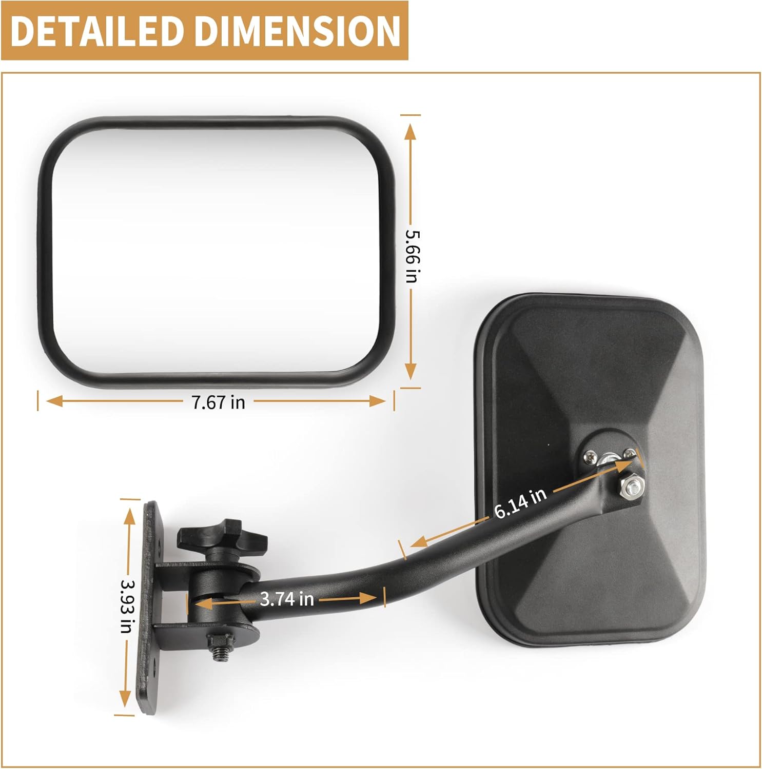 JUSTTOP 2 Pack Mirrors Doors Off, Side View Mirrors for Jeep Wrangler 1997-2006 TJ LJ & 2007-2018 JK JKU, Easy to Install Doorless Mirrors for Safe Doors Off Driving, Car Exterior Accessories : Automotive