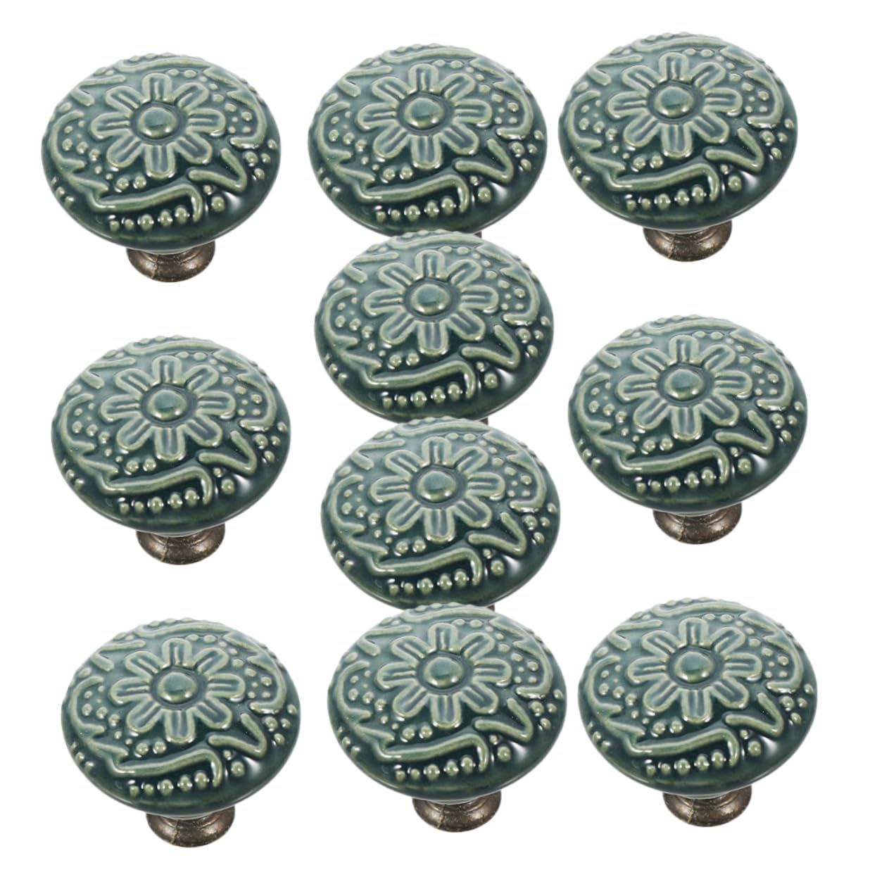 Mikikit 40pezzi Pomelli Ceramica Per Armadi Maniglie Decorative Per Mobili Stile Retro Facile Installazione Sfumato Perfetti Per Casa e Ufficio