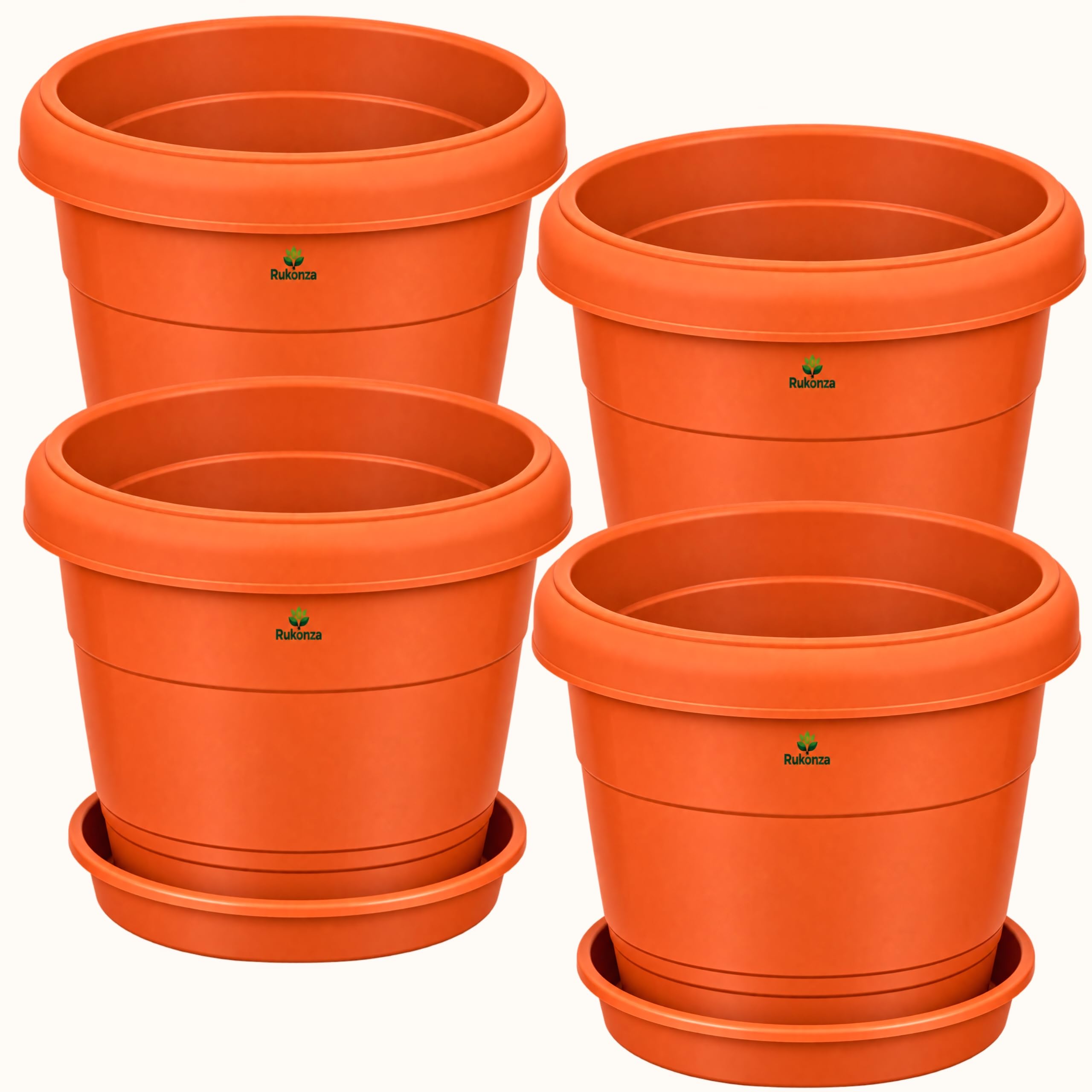 Rukonza Fiber Tower Planters - 4 Pack, White Marble -15 Rukonza Fiber Tower Planters - 4 Pack, White Marble -15