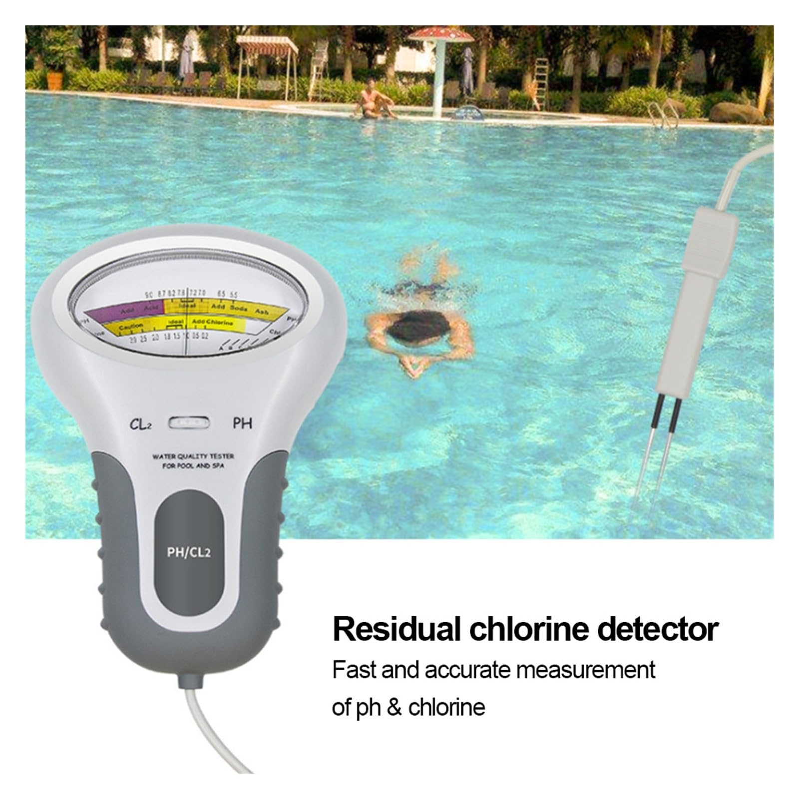 Medidor de Cloro Residual portátil 2 en 1 PC-102, medidor de pH y Calidad del Agua