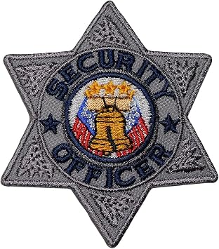 Security Officer Star Silver Iron On Patch PL-339