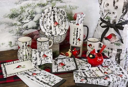 Vista 39 de Boston International Taza de cerámica para café/té, 12 onzas, rayas de bosque elegante Fancy Forest Stripe