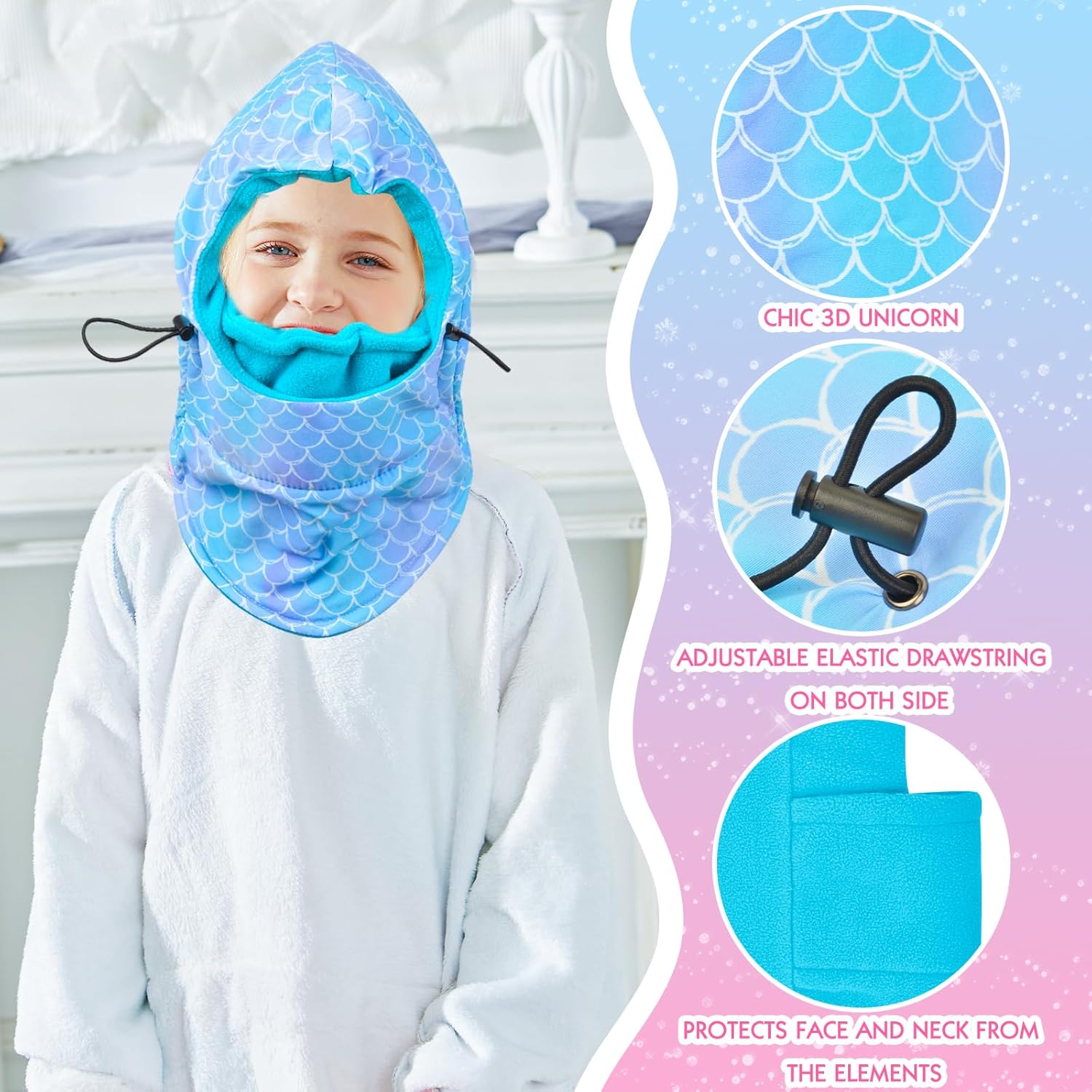 Kids Winter Windproof Hat, Unisex Children Heavyweight Balaclava for Kids, Ski Mask with Thick Warm Fleece Face Cover - Image 5