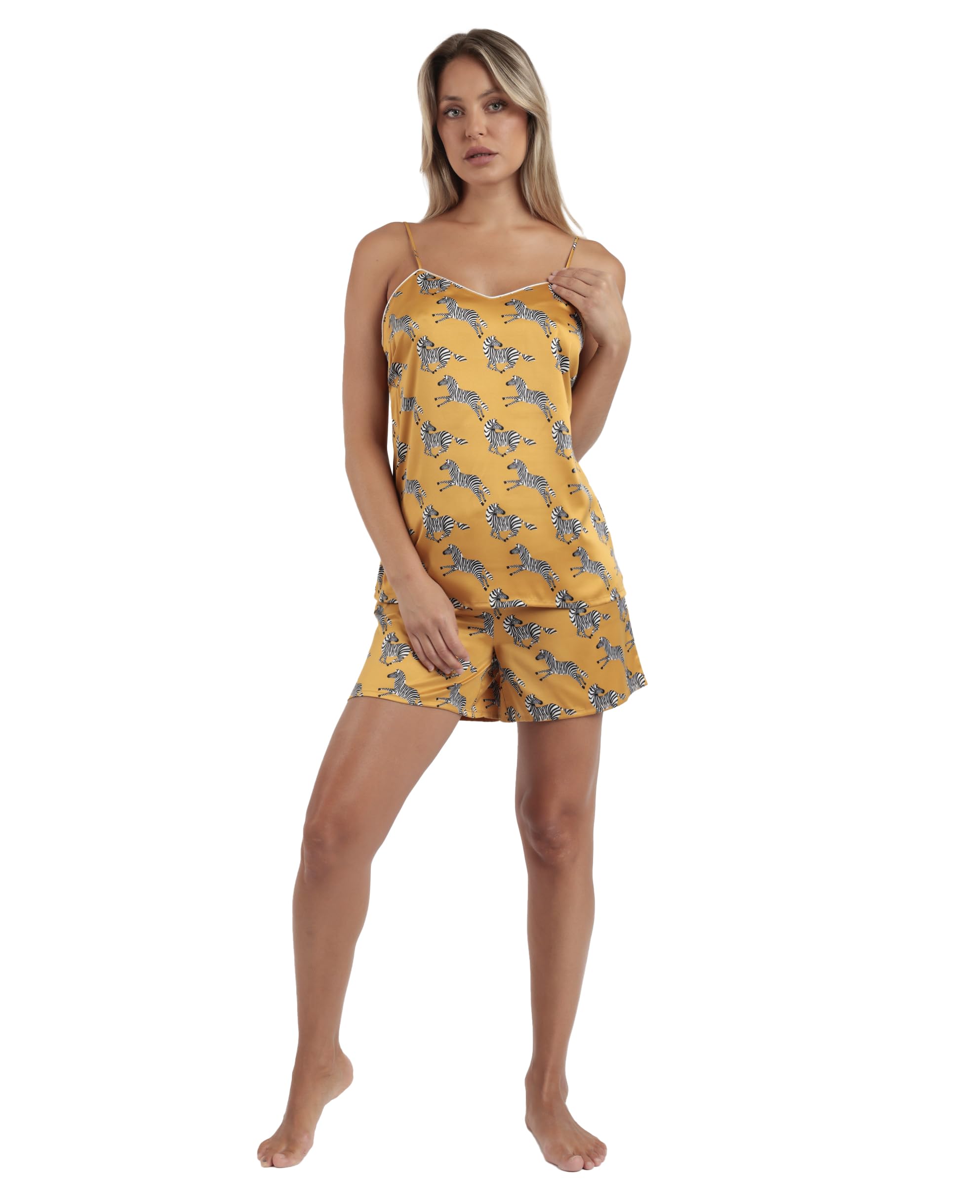 ADMAS Lussuoso Pigiama Zebra Gold da donna