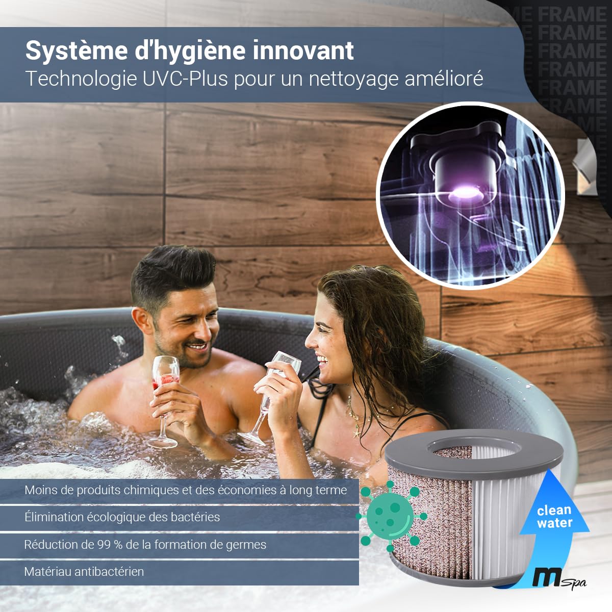 Miweba MSpa Whirlpool Outdoor | Spa Gonflable Frame Mono 6 Places