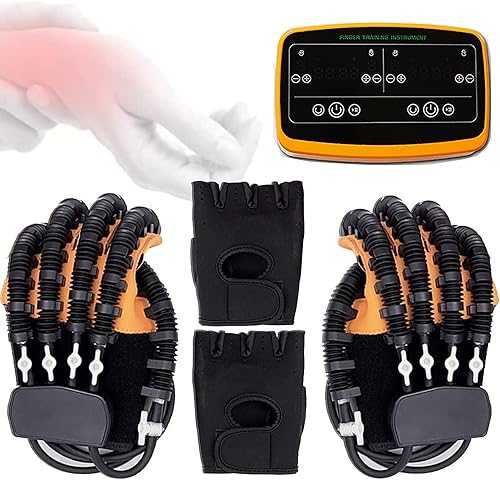 Aniwini Guantes de robot de rehabilitación, 9 niveles de ajuste de intensidad, equipo de recuperación de carrera de mano