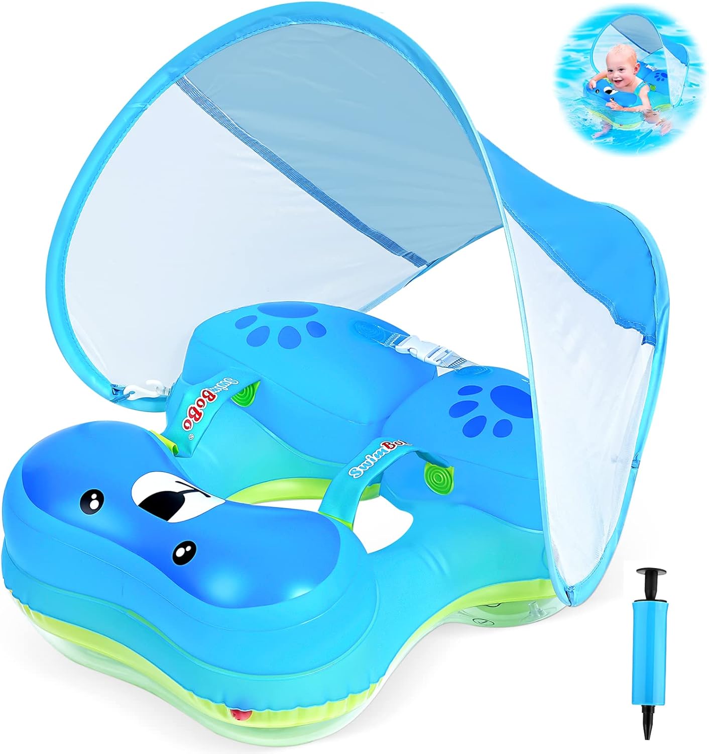 Achort Inflatable Baby Pool Float Baby Swimming Float with Detachable