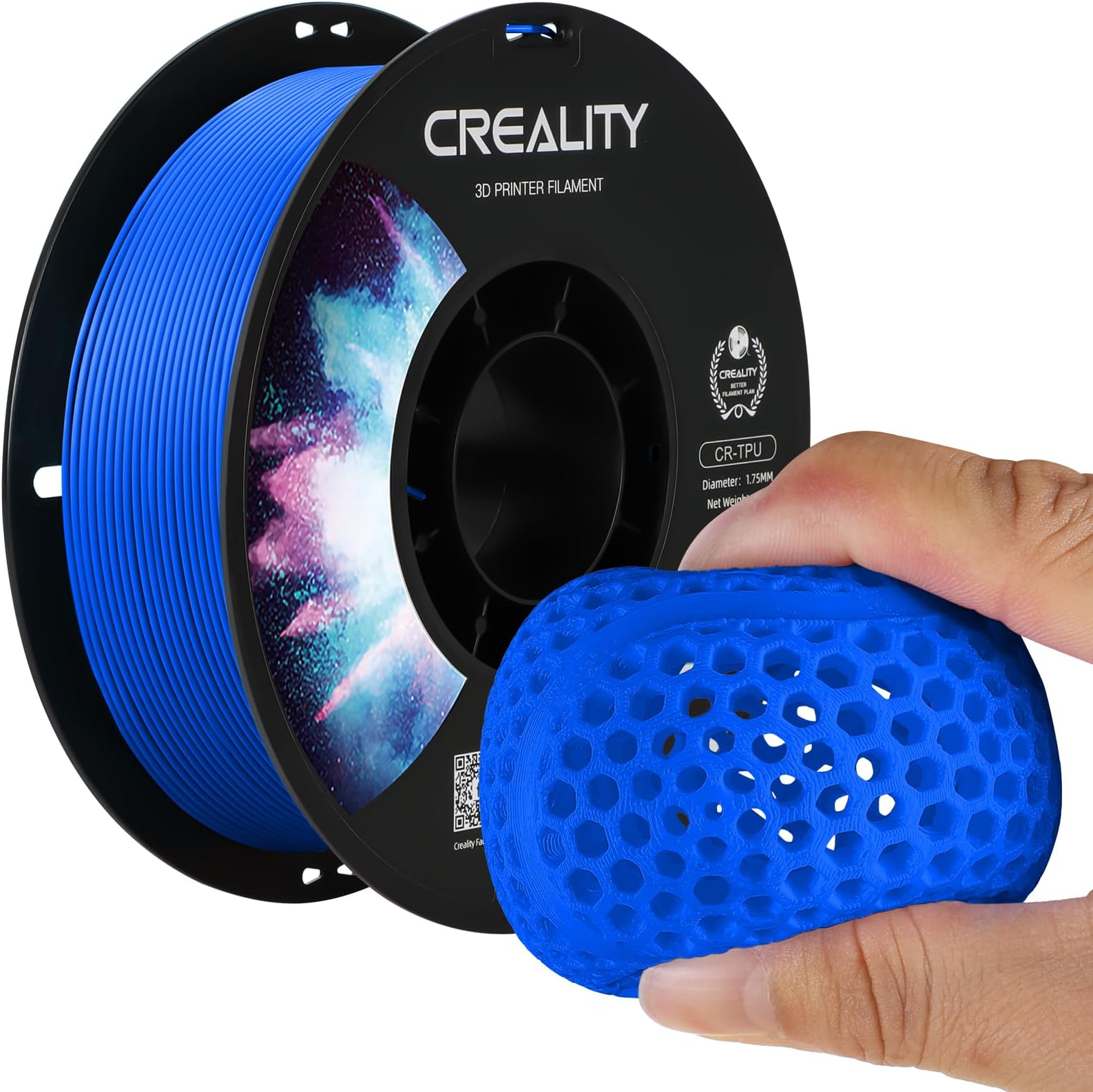 Official Creality TPU Filament, Flexible 3D Printer Filament 1.75mm, 95A Shore High Hardness & Resilience, Dimensional Accuracy +/- 0.03 mm for Most FDM 3D Printers
